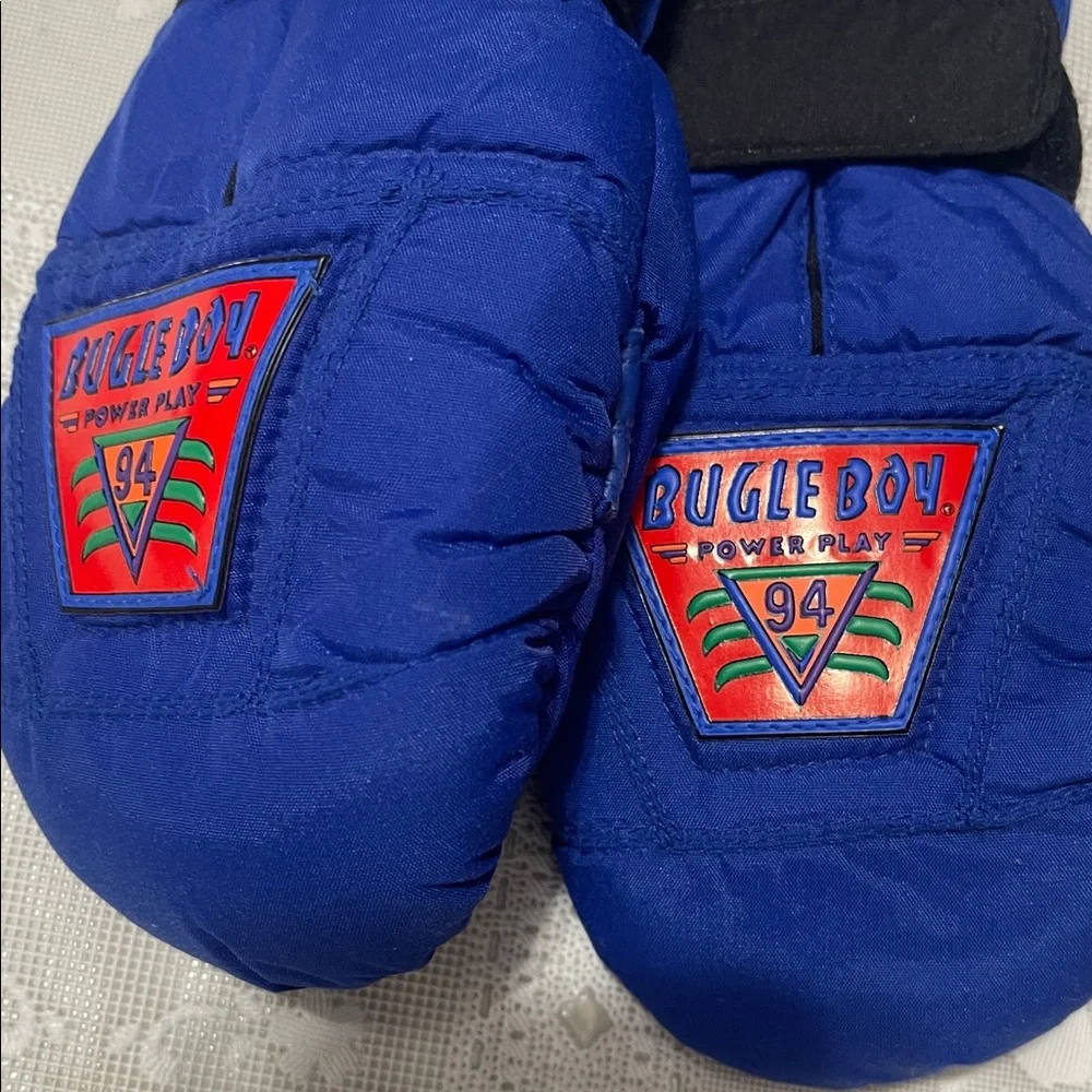 Bugle Boy Blue Thermal Insulated Kids Mittens Gloves Size 4-7